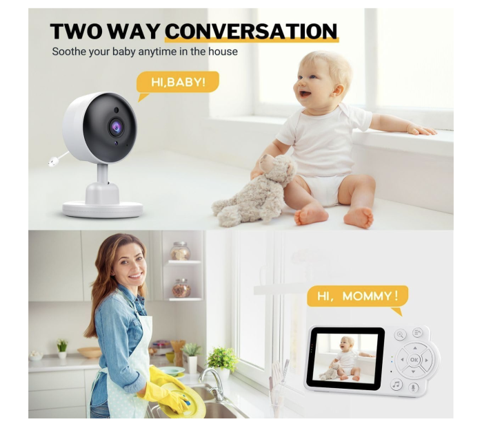 Baby Monitor Wireless cu Camera si Audio 2.8" - Monitorizare Video 720P [5]
