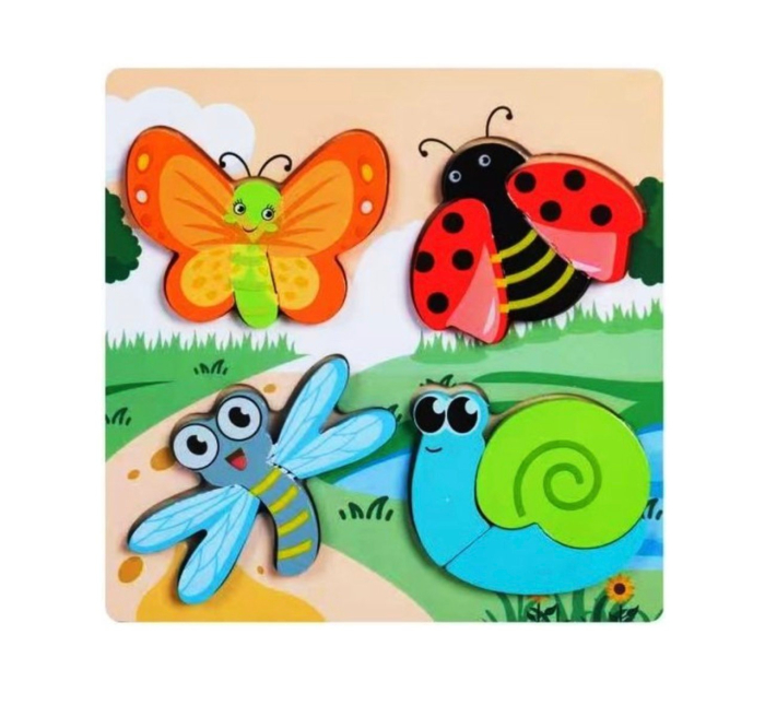 Set 6 Baby Puzzle Incastu cu 4 imagini, din lemn masiv – Piese Mari [4]