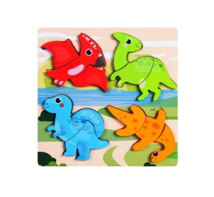 Set 6 Baby Puzzle Incastu cu 4 imagini, din lemn masiv – Piese Mari [5]