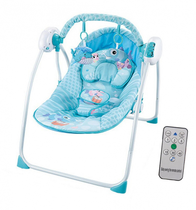 Balansoar A1 bebelusi cu telecomanda, Ocean blue - Krista® [1]