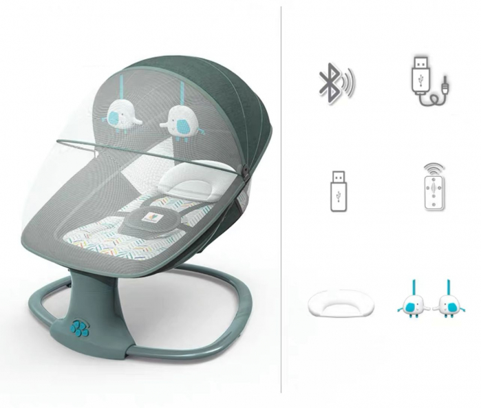 PRODUS CU AMBALAJ DETERIORAT Balansoar electric 3 in 1, cu bluetooth, telecomanda, Mastela, verde [3]