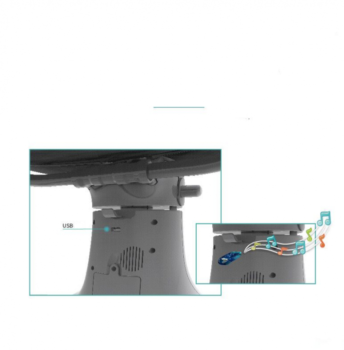 Balansoar electric 3 in 1, cu bluetooth, telecomanda, Mastela, roz [12]