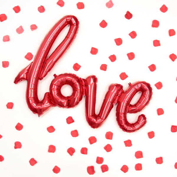 Balon din folie pentru petrecere LOVE rosu, 40 cm [3]