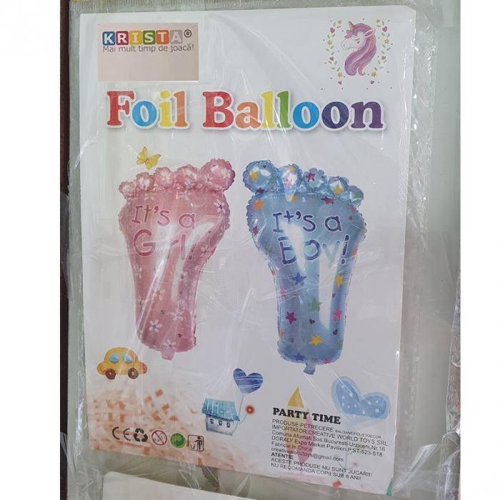 Balon din folie pentru petrecere Piciorus, It's a Boy, Bleu, 75 cm [2]