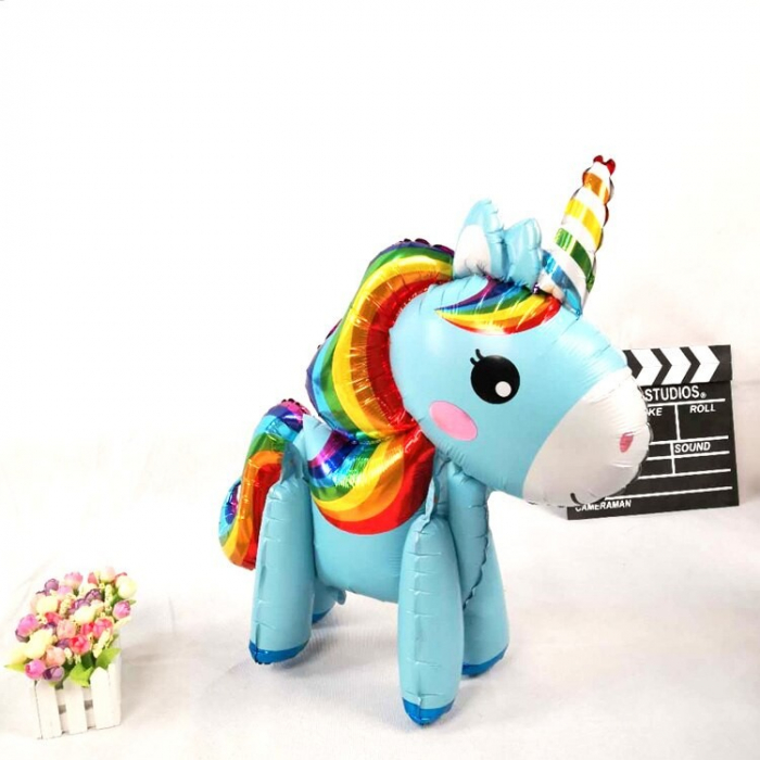 Balon din folie pentru petrecere Unicorn bleu 58 cm [2]