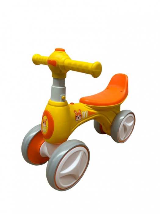 Bicicleta fara pedale pentru copii mici 1-3 ani, cu 4 roti, 211AY galben [3]