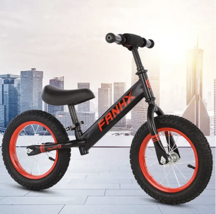 Bicicleta fara pedale pentru echilibru, 12 inch, scaun reglabil B08 Negru [2]
