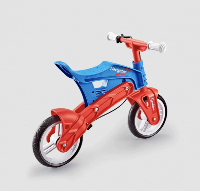Bicicleta fara pedale, pentru echilibru, Navigator, rosu cu albastru [7]