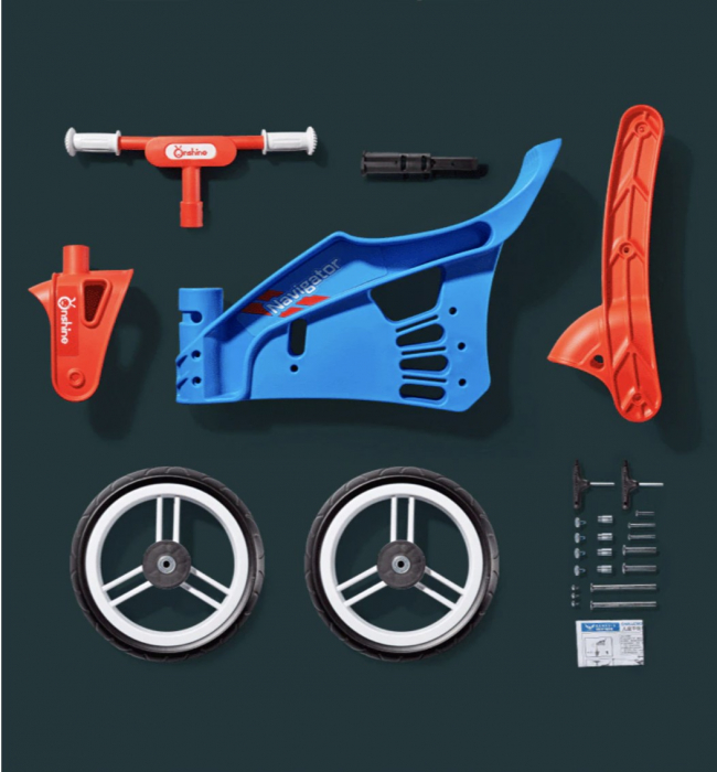 Bicicleta fara pedale, pentru echilibru, Navigator, rosu cu albastru [15]