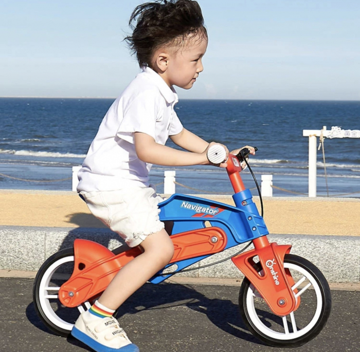 Bicicleta fara pedale, pentru echilibru, Navigator, rosu cu albastru [2]