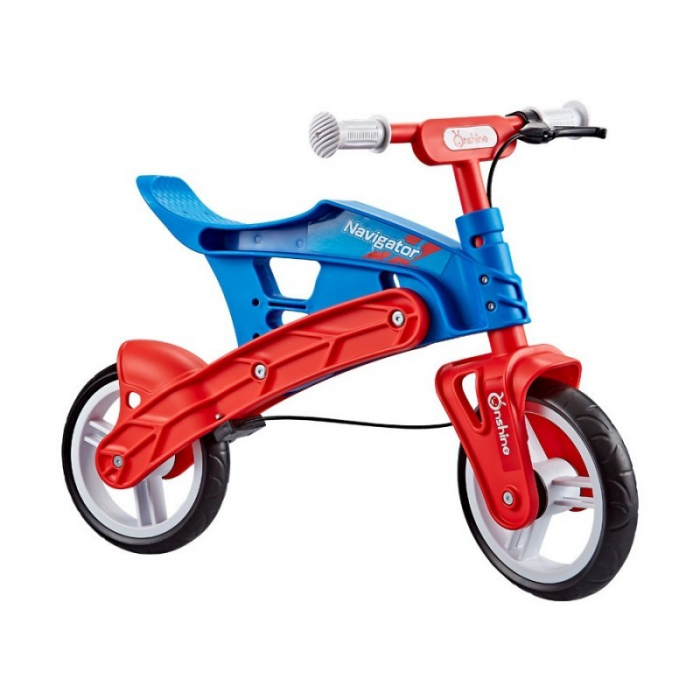 Bicicleta fara pedale, pentru echilibru, Navigator, rosu cu albastru