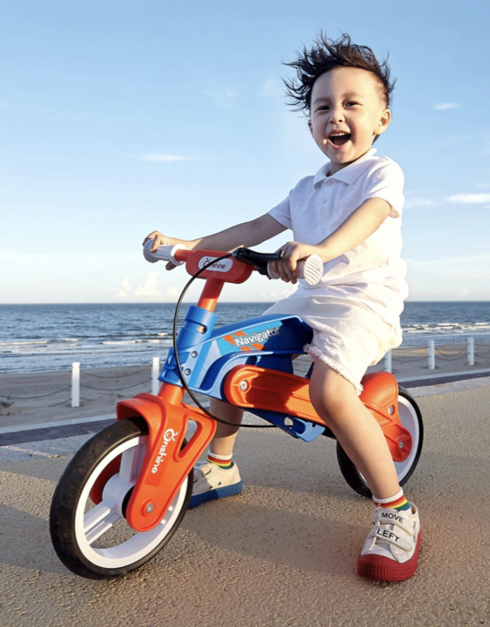 Bicicleta fara pedale, pentru echilibru, Navigator, rosu cu albastru [4]