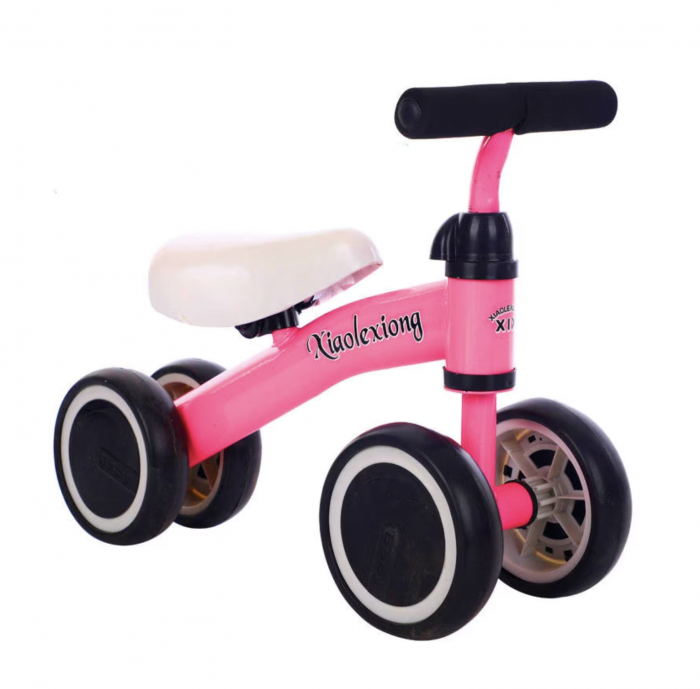 Bicicleta mini cu 4 roti, fara pedale, 1-3 ani, B04 Roz