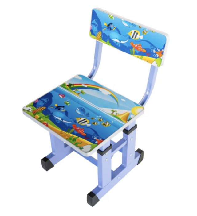 Birou cu scaun pentru copii, reglabile, cadru metalic si MDF, Lumea Oceanelor C2 [3]