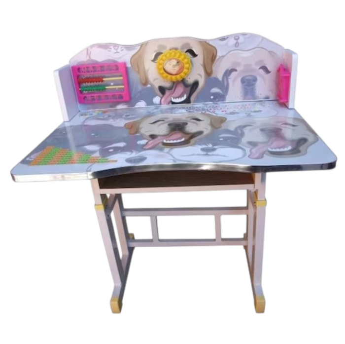 Birou cu scaun pentru copii, reglabile, cadru metalic si MDF, Catei si Pisici C3 [3]