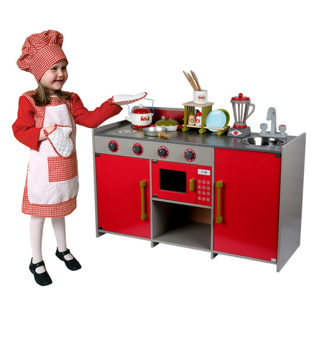 Bucatarie completa din lemn, Red European Kitchen [2]