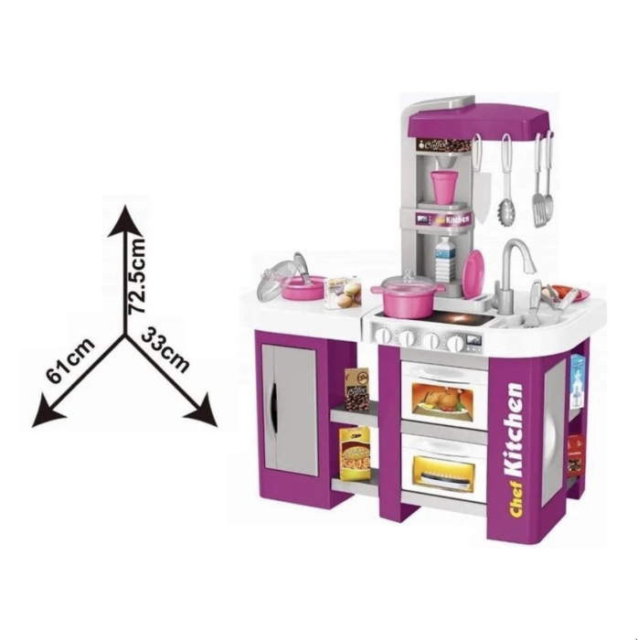 Bucatarie de jucarie electronica Chef Kitchen cu sunete, lumini si 53 accesorii, mov, +3 ani [8]