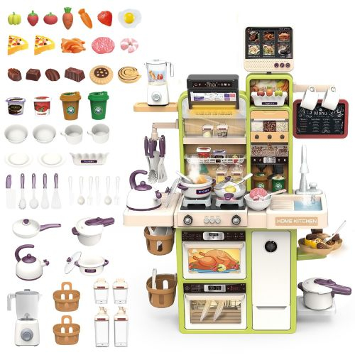 Bucatarie interactiva Little Chef Verde, cu apa, abur, lumini si sunete 97x61x21 cm [2]