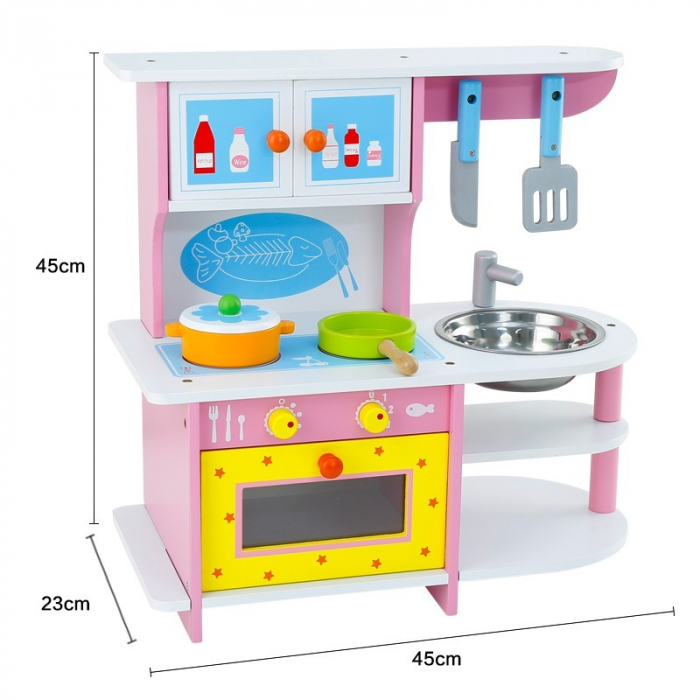 Bucatarie Mare din Lemn Pink Gas Stove for Chef Krista® [6]