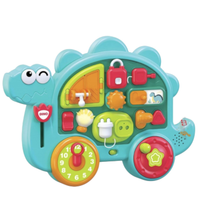 Busy Board cu 12 activitati pentru bebe ,   Dinozaur