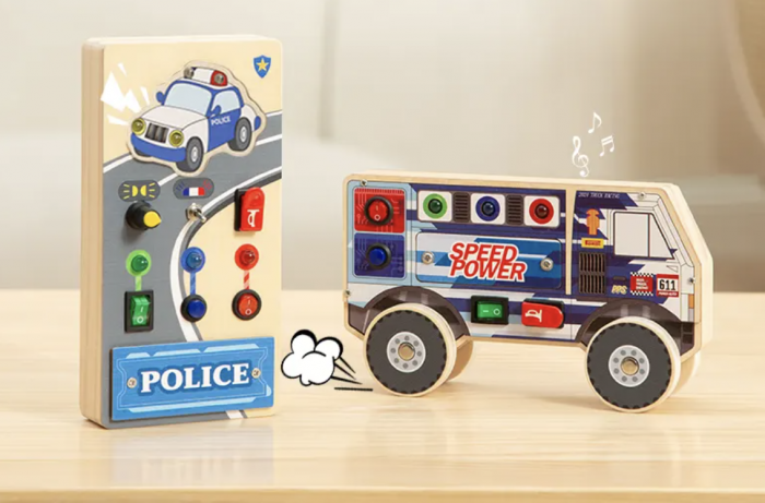 Busy Board Electric cu Multiple Activități, Camion, din lemn [7]