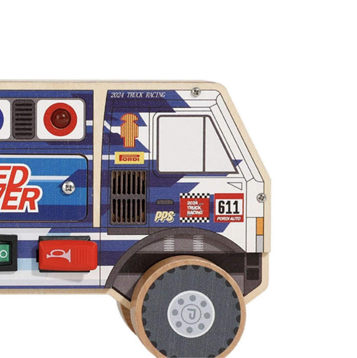 Busy Board Electric cu Multiple Activități, Camion, din lemn [3]