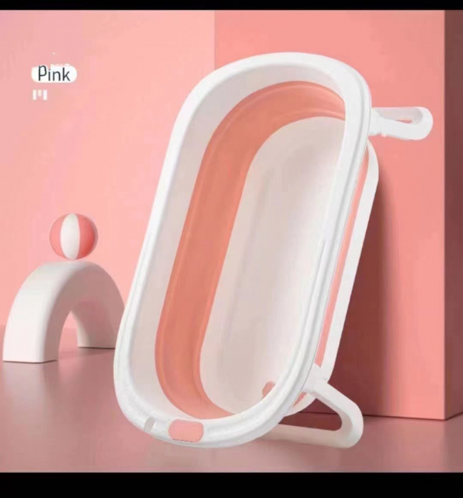 Cadita pliabila cu supapa de scurgere, pentru bebelusi, roz [2]