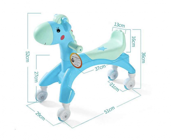 Calut 2 in 1 balansoar cu roti si muzica, Rocky Blue [10]