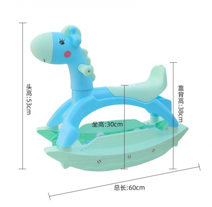Calut 2 in 1 balansoar cu roti si muzica, Rocky Blue [4]
