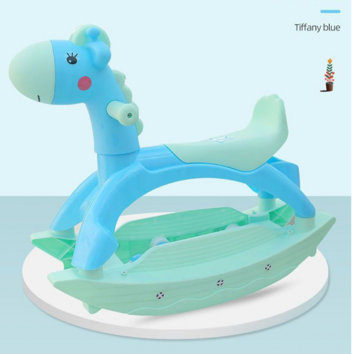 Calut 2 in 1 balansoar cu roti si muzica, Rocky Blue [6]