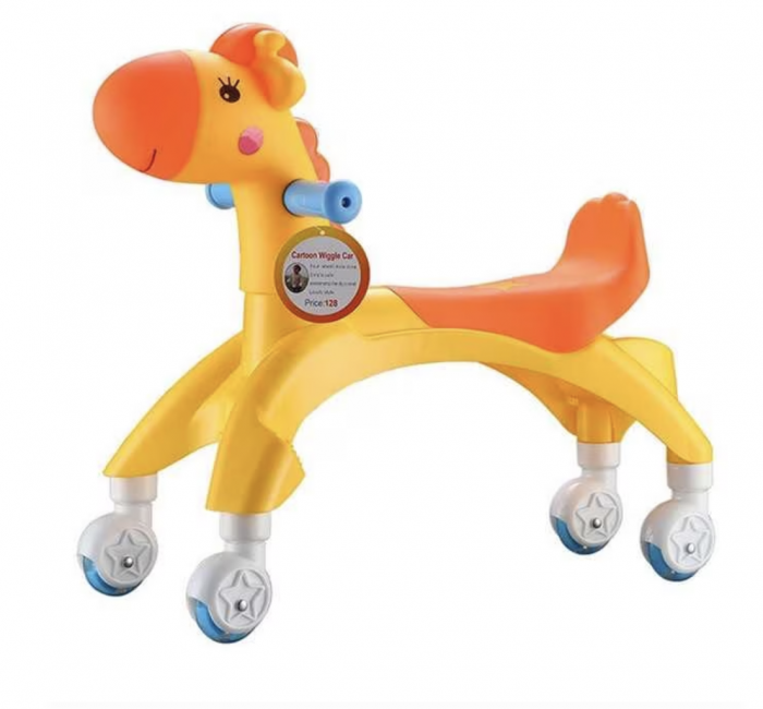 Calut 2 in 1 balansoar cu roti si muzica, Rocky Yellow [2]
