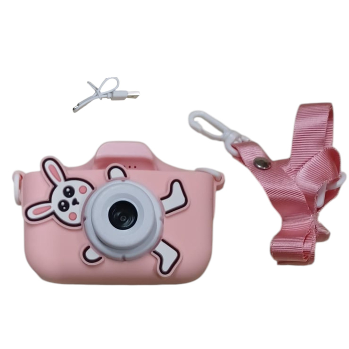 Camera foto copii iepuras, HD, video, jocuri, reincarcabila, ecran IPS, roz [5]