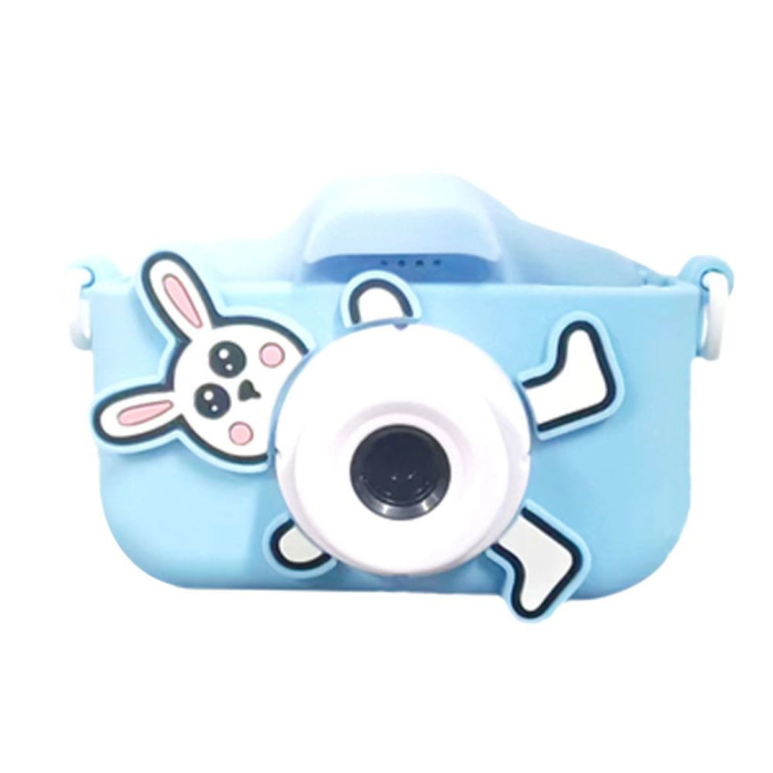 Camera foto copii iepuras, HD, video, jocuri, reincarcabila, ecran IPS, bleu [5]