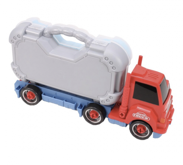 Camion Truck cu scule detasabile, cu sunete si lumini, 26 piese, rosu [9]
