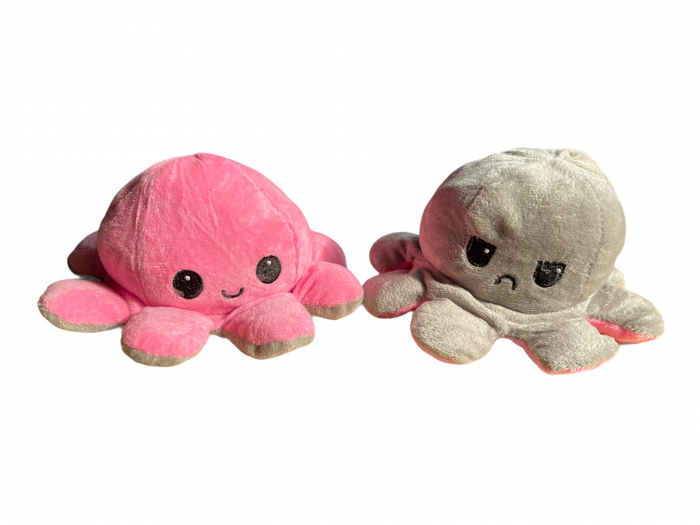 Caracatita reversibila din plus, exprima sentimentele, gri roz