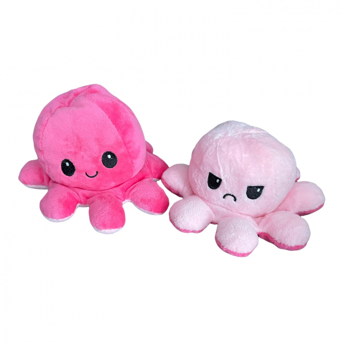 Caracatita reversibila din plus, exprima sentimentele, roz roz inchis