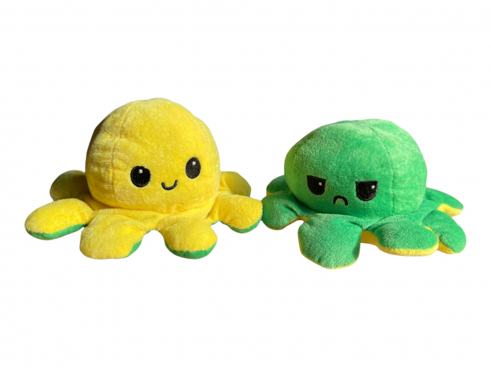 Caracatita reversibila din plus, exprima sentimentele, verde galben
