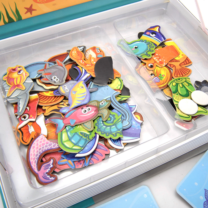 Carte cu 14 Puzzle Magnetic Magia Creaturilor Marine, 61 piese [3]