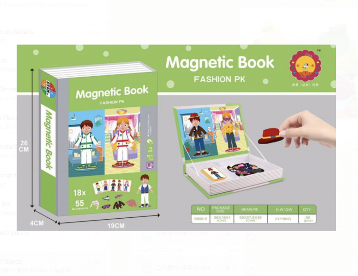 Carte cu 18 Puzzle Magnetic Fashion, 55 piese [3]