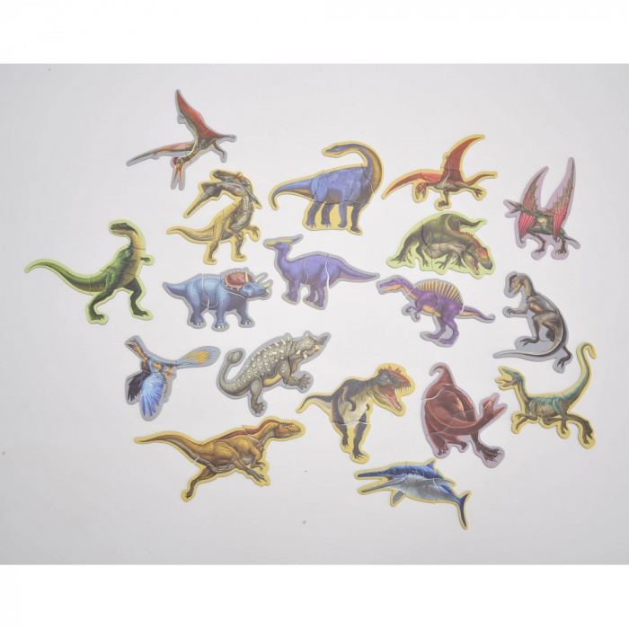 Carte cu 18 Puzzle Magnetic Lumea Dinozaurilor, 57 piese [6]
