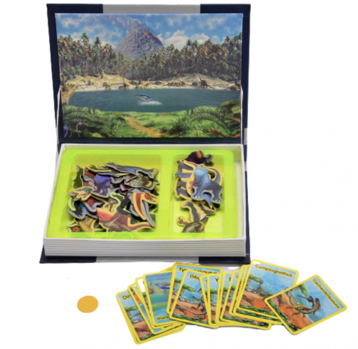 Carte cu 18 Puzzle Magnetic Lumea Dinozaurilor, 57 piese [10]