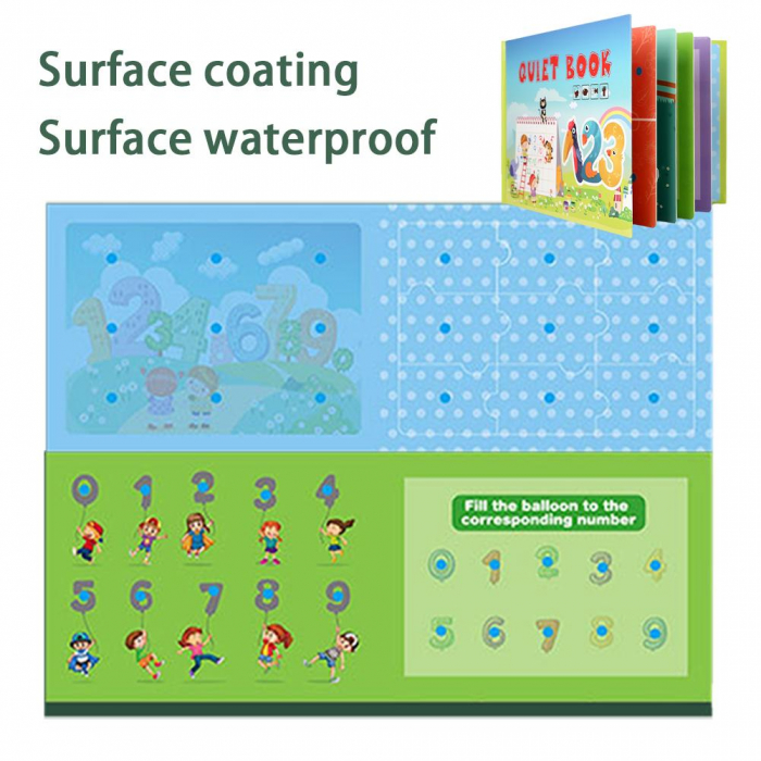 Carte cu activitati educative, Quiet Book 123, Invata Cifrele [6]