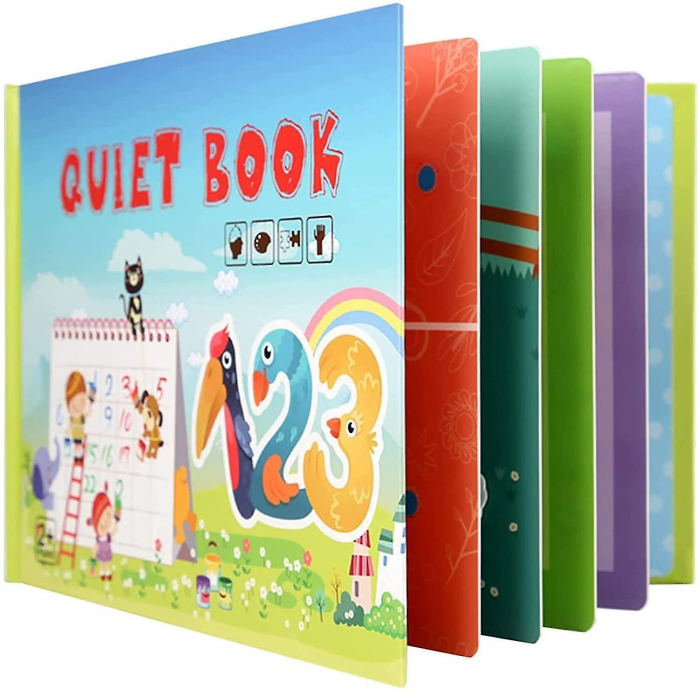 Carte cu activitati educative, Quiet Book 123, Invata Cifrele [3]