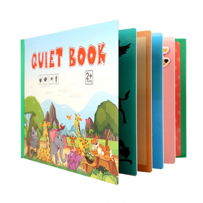 Carte cu activitati educative, Quiet Book Animalele salbatice [12]