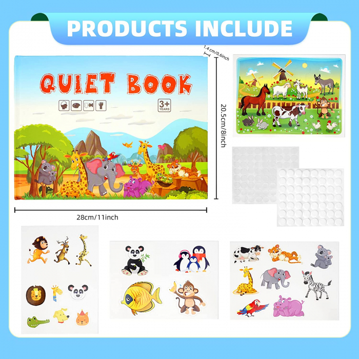 Carte cu activitati educative, Quiet Book Animalele salbatice [3]