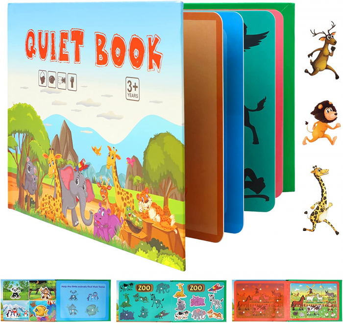 Carte cu activitati educative, Quiet Book Animalele salbatice [2]