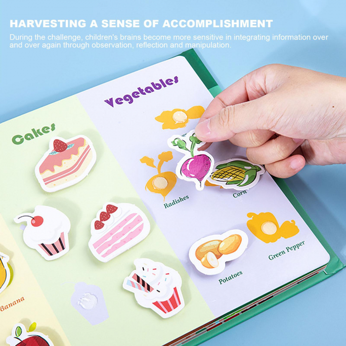 Carte cu activitati educative, Quiet Book Aprozarul de legume si fructe [5]