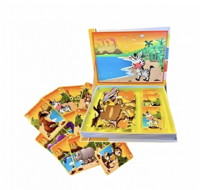 Carte cu Puzzle Magnetic Animale Salbatice [3]