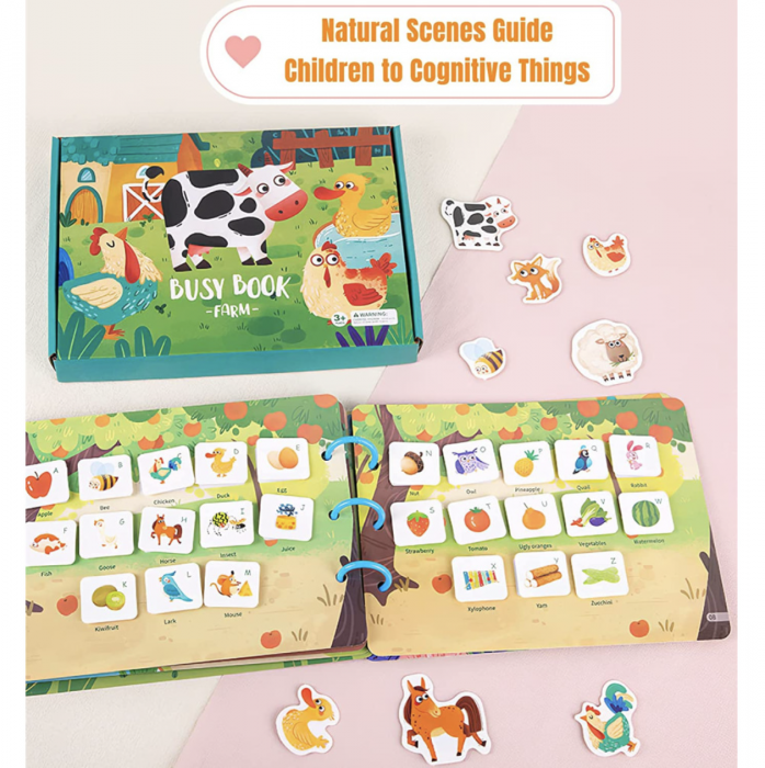 Carte educativa multifunctionala Busy Book Farm 2-6 ani [3]