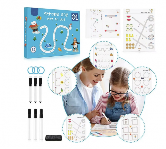 Carte educativa reutilizabila cu planse imprimate, Urmeaza linia punct cu punct [7]